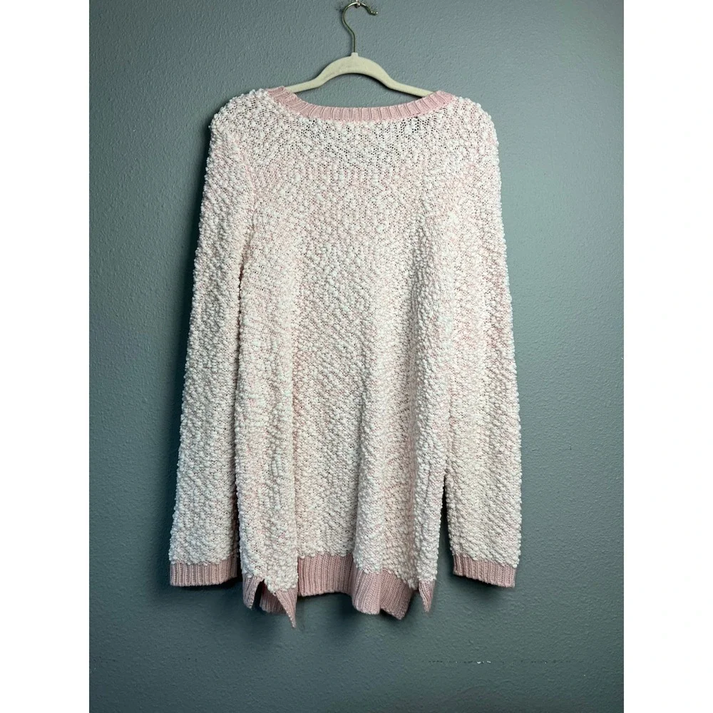 Cato Woman Pink Popcorn Knit Chunky Sweater Size 18W/20W Crew Neck Pullover